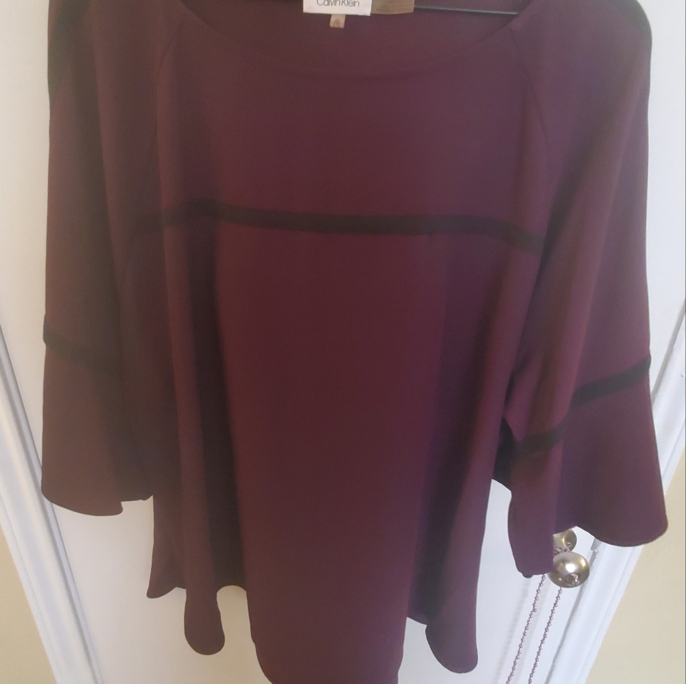 Calvin Klein Bell Sleeve Top - Picture 1 of 5